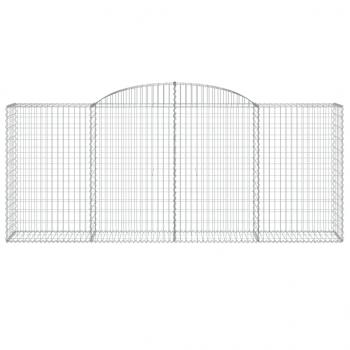 Gabionen mit Hochbogen 9 Stk. 300x50x120/140cm Verzinktes Eisen