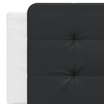 Bettgestell mit Kopfteil Weiß und Schwarz 160x200 cm Kunstleder