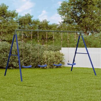 ARDEBO.de - Schaukelgestell mit 8 Haken Blau Stahl