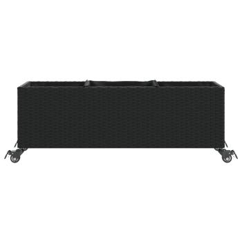 Pflanzkübel mit Rollen 2 Stk. Schwarz 107x32x38 cm Poly Rattan