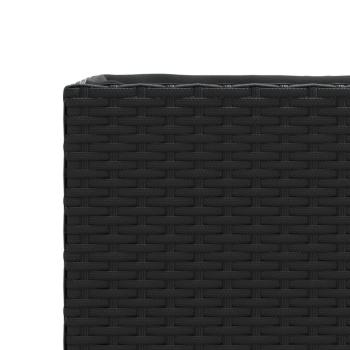 Pflanzkübel mit Rollen 2 Stk. Schwarz 107x32x38 cm Poly Rattan