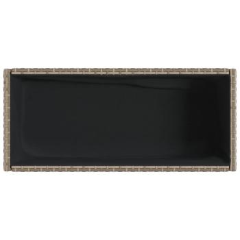 Hochbeete mit Ablage 2 Stk. Grau 70x28x70 cm Poly Rattan