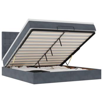 Ottoman-Bett mit Matratzen Dunkelgrau 160x200 cm Samt
