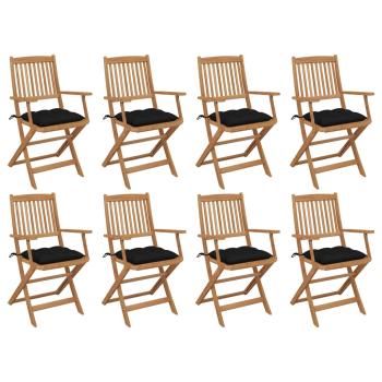 ARDEBO.de - Klappbare Gartenstühle mit Kissen 8 Stk. Massivholz Akazie