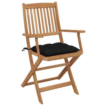 Klappbare Gartenstühle mit Kissen 8 Stk. Massivholz Akazie