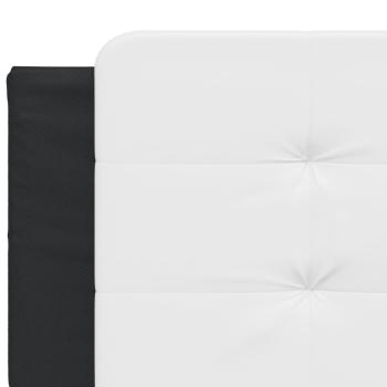 Bettgestell mit LED Weiß und Schwarz 160x200 cm Kunstleder