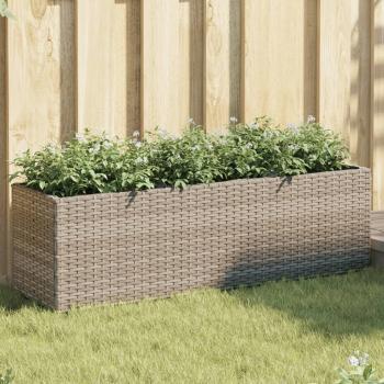 ARDEBO.de - Hochbeet mit 3 Fächern Grau 105x30x32 cm Poly Rattan