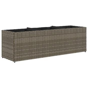 Pflanzkübel mit 3 Töpfen 2 Stk. Grau 105x30x32 cm Poly Rattan