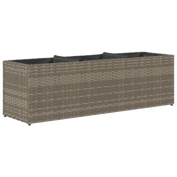Pflanzkübel mit 3 Töpfen 2 Stk. Grau 105x30x32 cm Poly Rattan
