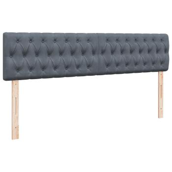 Ottoman-Bett mit Matratze & LEDs Dunkelgrau 160x200 cm Samt