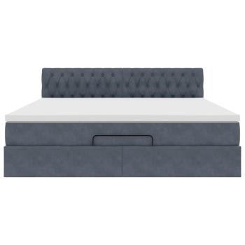 Ottoman-Bett mit Matratze Dunkelgrau 160x200 cm Samt