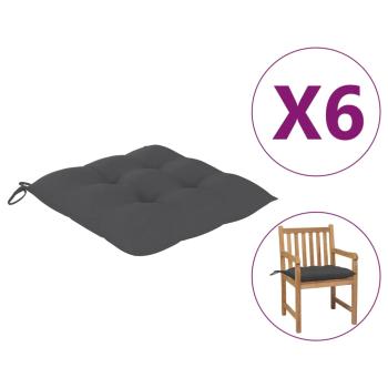 Stuhlkissen 6 Stk. Anthrazit 50x50x7 cm Oxford-Gewebe