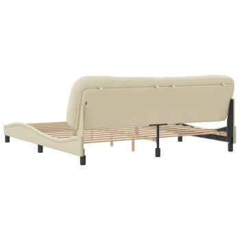 Bettgestell ohne Matratze Creme 200x200 cm Stoff