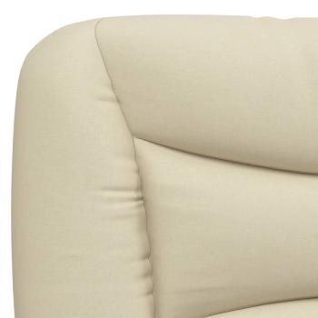 Bettgestell ohne Matratze Creme 200x200 cm Stoff