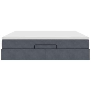Ottoman-Bett mit Matratze Dunkelgrau 160x200 cm Samt