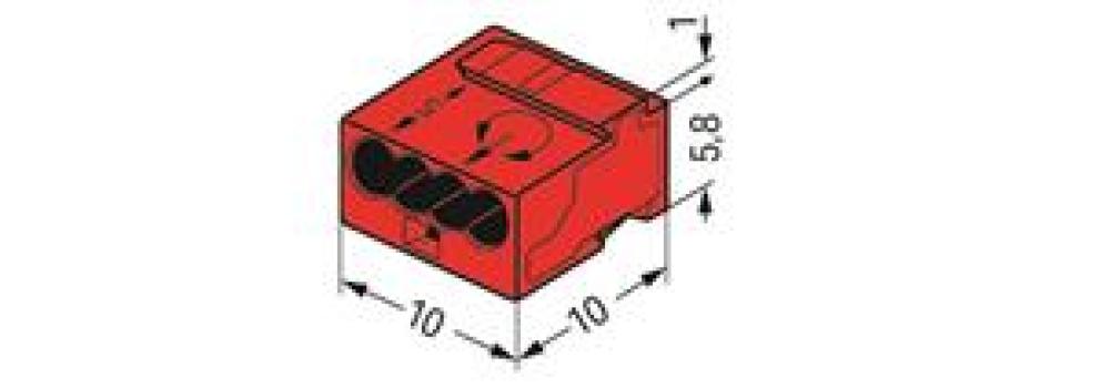 WAGO Kontakttechnik WAGO-Micro-Klemmen 4x0,8qmm Farbe: rot (100 ST)