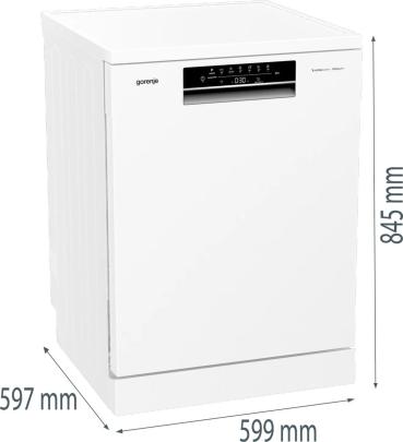 Gorenje GS643C90W Standgeschirrspüler, 60 cm breit, 16 Maßgedecke, Startzeitvorwahl, FlexUse, TotalDry, weiß