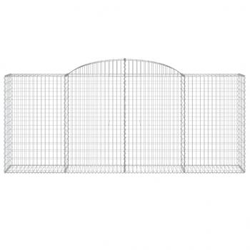 Gabionen mit Hochbogen 8 Stk. 300x50x120/140cm Verzinktes Eisen