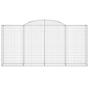Gabionen mit Hochbogen 8 Stk. 300x50x140/160cm Verzinktes Eisen
