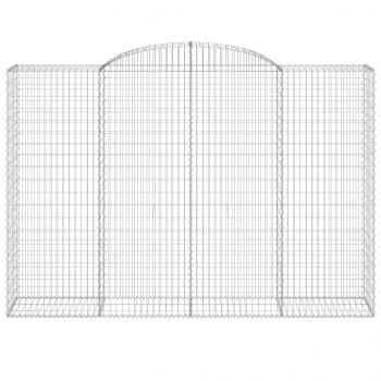 Gabionen mit Hochbogen 2 Stk. 300x50x200/220cm Verzinktes Eisen