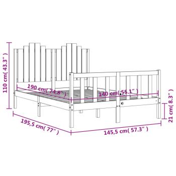 Massivholzbett ohne Matratze 140x190 cm Kiefernholz