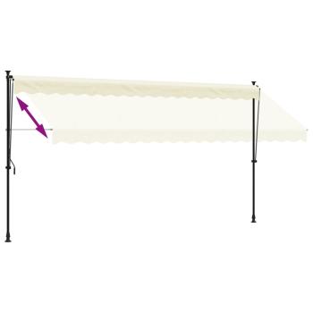 Markise Einziehbar Creme 400x150 cm Stoff und Stahl