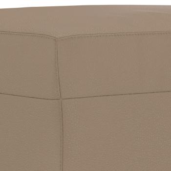 3-tlg. Sofagarnitur mit Kissen Cappuccino-Braun Kunstleder