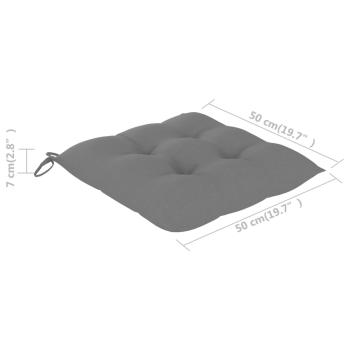 Gartenstühle mit Kissen 4 Stk. Grau Massivholz Akazie