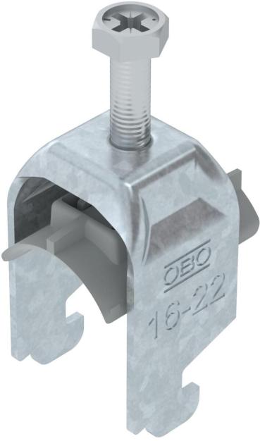 ARDEBO.de OBO Bettermann BS-N1-K-22 FT Bügelschelle 2056 N-Fuß, 1-fach, 16-22mm, tauchfeuerverzinkt (1187214)