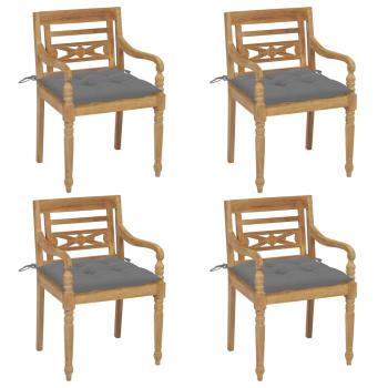 ARDEBO.de - Batavia-Stühle mit Kissen 4 Stk. Massivholz Teak