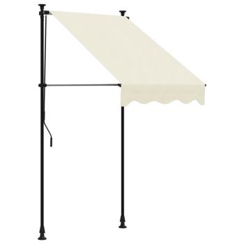 Markise Einziehbar Creme 100x150 cm Stoff und Stahl
