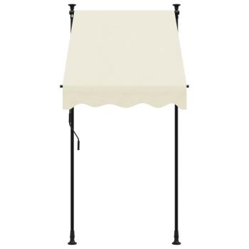 Markise Einziehbar Creme 100x150 cm Stoff und Stahl