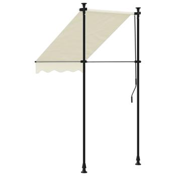 Markise Einziehbar Creme 100x150 cm Stoff und Stahl