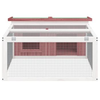 Kaninchenstall Mokka 117,5x97x47,5 cm Massivholz Kiefer