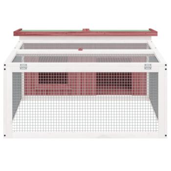 Kaninchenstall Mokka 117,5x97x47,5 cm Massivholz Kiefer