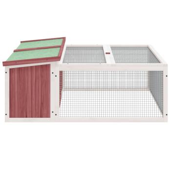 Kaninchenstall Mokka 117,5x97x47,5 cm Massivholz Kiefer