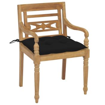 Batavia-Stühle mit Kissen 6 Stk. Massivholz Teak