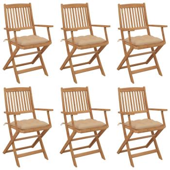 ARDEBO.de - Klappbare Gartenstühle 6 Stk. mit Kissen Massivholz Akazie