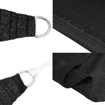 Sonnensegel 160 g/m² Dreieckig Schwarz 3x4x4 m HDPE