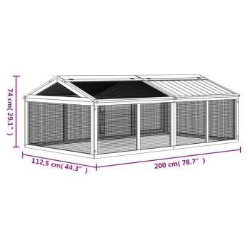 Freilaufgehege Mokka 200x112,5x74 cm Massivholz Kiefer