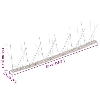 20-tlg. Taubenabwehr Spikes-Set Edelstahl 10 m 5-reihig
