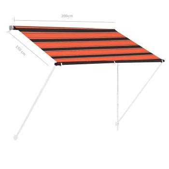 Einziehbare Markise 200×150 cm Orange und Braun