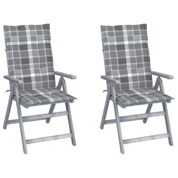 ARDEBO.de - Verstellbare Gartenstühle 2 Stk. mit Auflagen Massivholz Akazie
