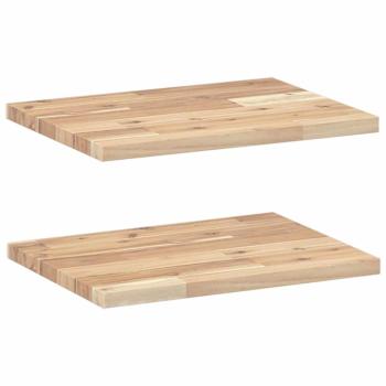 Schweberegale 2 Stk. 40x30x2 cm Massivholz Akazie Unbehandelt