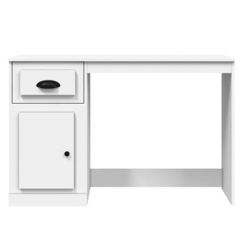 Schreibtisch mit Schublade Hochglanz-Weiß 115x50x75 cm