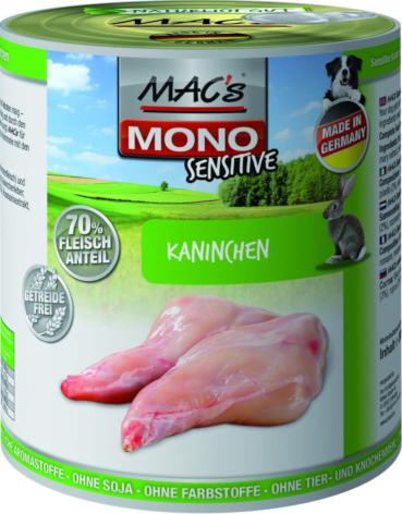 MACs Dog Mono Frisches Kaninchen 800g (Menge: 6 je Bestelleinheit)