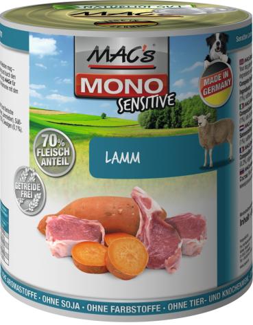 MACs Dog Mono Frisches Lamm 800g (Menge: 6 je Bestelleinheit)