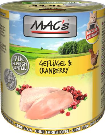 MACs Cat Geflügel & Cranberry 800g (Menge: 6 je Bestelleinheit)