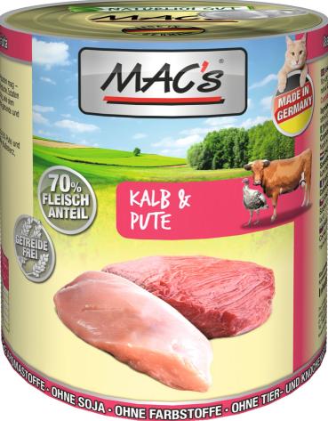 MACs Cat Kalb & Pute 800g (Menge: 6 je Bestelleinheit)