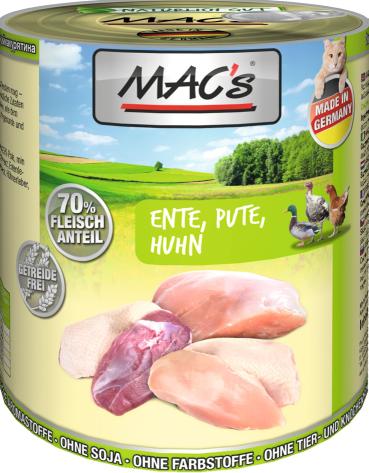 MACs Cat Ente, Pute &  Huhn 800g (Menge: 6 je Bestelleinheit)